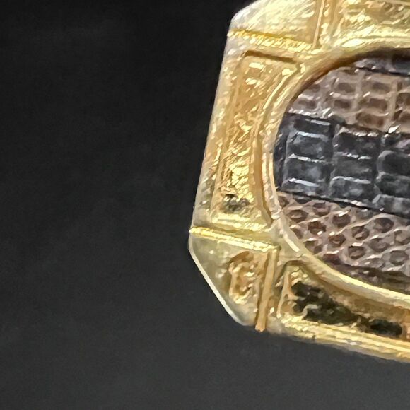 a. testoni Genuine Lezard Leather Brown Tan Belt Made in Italy - Men's Size 42 - Picture 5 of 8